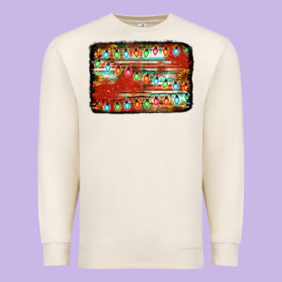 Christmas Serape Sunflower Background Premium Sweatshirt Designed By Jasminsmagicworld