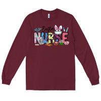 Burgundy easter nurse Long Sleeve Tee - CowhideDigitalArt
