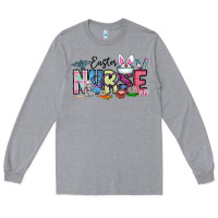 Heather Grey easter nurse Long Sleeve Tee - CowhideDigitalArt