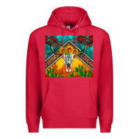 Cardinal western sunflowers longhorn bull skull Premium Hoodie - Artiststas