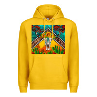 Lemon western sunflowers longhorn bull skull Premium Hoodie - Artiststas