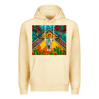 Pina Colada western sunflowers longhorn bull skull Premium Hoodie - Artiststas