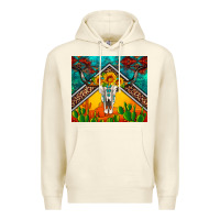 Sandshell western sunflowers longhorn bull skull Premium Hoodie - Artiststas