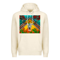 Western Sunflowers Longhorn Bull Skull Premium Hoodie | Teevron