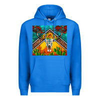 True Royal western sunflowers longhorn bull skull Premium Hoodie - Artiststas