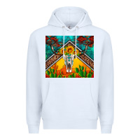 White western sunflowers longhorn bull skull Premium Hoodie - Artiststas
