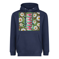 Navy Blessed mama with daisy and leopard Heavyweight Hoodie - RanaPortraitStore