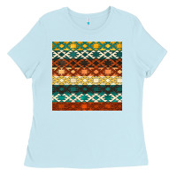Baby Blue native american aztec seamless pattern 1 Ladies Tee - BundleAndBundleShop