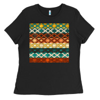 Black native american aztec seamless pattern 1 Ladies Tee - BundleAndBundleShop