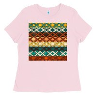 Bubblegum Pink native american aztec seamless pattern 1 Ladies Tee - BundleAndBundleShop