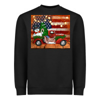Black christmas truck with american flag Heavyweight Sweatshirt - Jasminsmagicworld