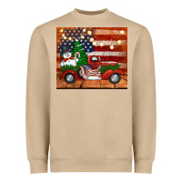 Mushroom christmas truck with american flag Heavyweight Sweatshirt - Jasminsmagicworld