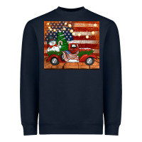 Christmas Truck With American Flag Heavyweight Sweatshirt | Teevron