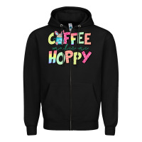 Black coffee makes me hoppy easter Zipper Hoodie - Jasminsmagicworld