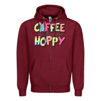 Burgundy coffee makes me hoppy easter Zipper Hoodie - Jasminsmagicworld