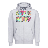 Heather Grey coffee makes me hoppy easter Zipper Hoodie - Jasminsmagicworld