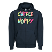 Navy coffee makes me hoppy easter Zipper Hoodie - Jasminsmagicworld