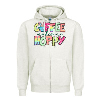 Oatmeal Heather coffee makes me hoppy easter Zipper Hoodie - Jasminsmagicworld
