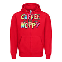 Red coffee makes me hoppy easter Zipper Hoodie - Jasminsmagicworld