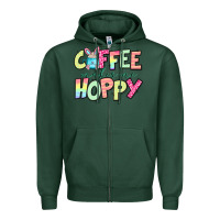 Sports Green coffee makes me hoppy easter Zipper Hoodie - Jasminsmagicworld