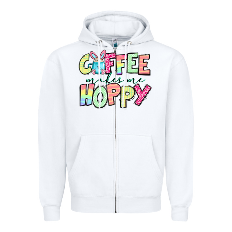 Coffee Makes Me Hoppy Easter Zipper Hoodie by Jasminsmagicworld | Teevron