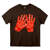 Chocolate Brown receiver gloves fa element 1 Heavy Core Tee - FaDigitalArtStudio