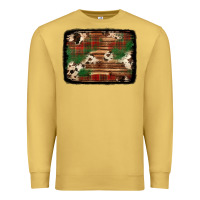 Antique Gold christmas buffalo plaid cowhide background Premium Sweatshirt - Jasminsmagicworld