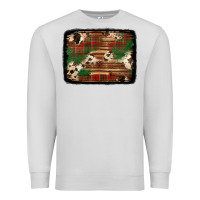 Dove Grey christmas buffalo plaid cowhide background Premium Sweatshirt - Jasminsmagicworld