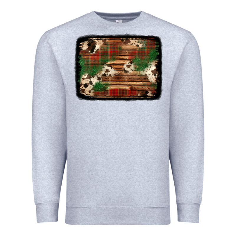 Christmas Buffalo Plaid Cowhide Background Premium Sweatshirt by Jasminsmagicworld | Teevron
