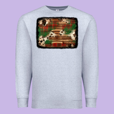 Christmas Buffalo Plaid Cowhide Background Premium Sweatshirt Designed By Jasminsmagicworld