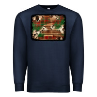 Navy christmas buffalo plaid cowhide background Premium Sweatshirt - Jasminsmagicworld