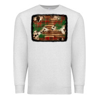 Oatmeal Heather christmas buffalo plaid cowhide background Premium Sweatshirt - Jasminsmagicworld
