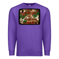 Purple christmas buffalo plaid cowhide background Premium Sweatshirt - Jasminsmagicworld