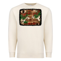 Sandshell christmas buffalo plaid cowhide background Premium Sweatshirt - Jasminsmagicworld