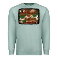 Seafoam christmas buffalo plaid cowhide background Premium Sweatshirt - Jasminsmagicworld