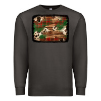 Smoke christmas buffalo plaid cowhide background Premium Sweatshirt - Jasminsmagicworld