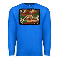 True Royal christmas buffalo plaid cowhide background Premium Sweatshirt - Jasminsmagicworld