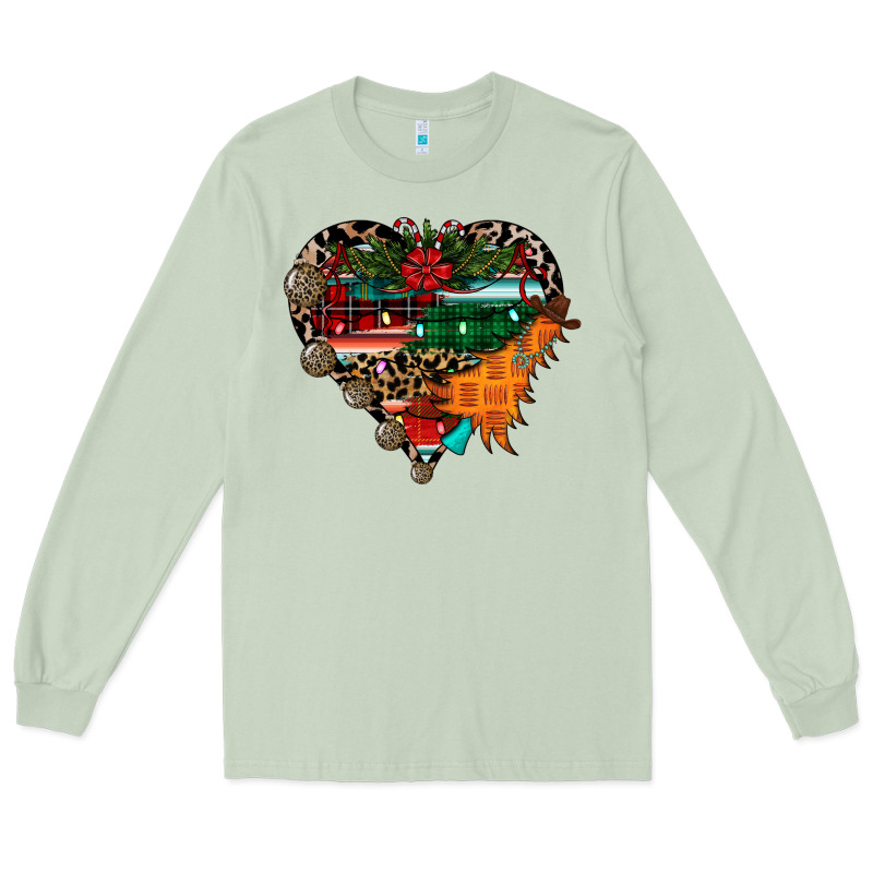 Festive Western Christmas Heart Long Sleeve Tee by CowhideDigitalArt | Teevron