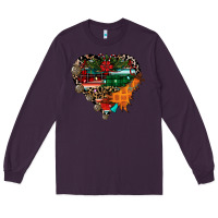 Plum festive western christmas heart Long Sleeve Tee - CowhideDigitalArt