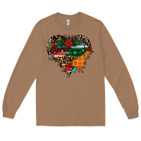 Toasted Coconut festive western christmas heart Long Sleeve Tee - CowhideDigitalArt