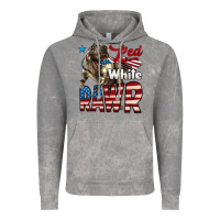Cloud Rock Red White Rawr Dinosaur T-Rex Vintage Hoodie - LillyAllenDesigns