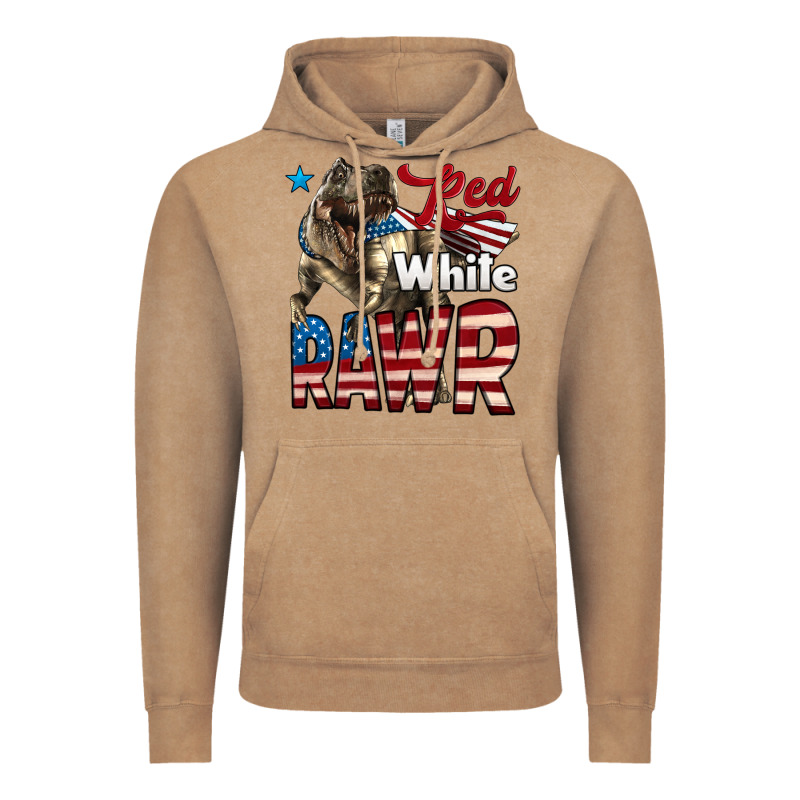 Red White Rawr Dinosaur T-rex Vintage Hoodie by LillyAllenDesigns | Teevron