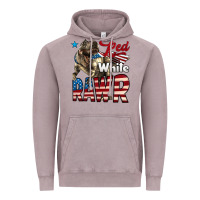 Vintage Zinc Red White Rawr Dinosaur T-Rex Vintage Hoodie - LillyAllenDesigns
