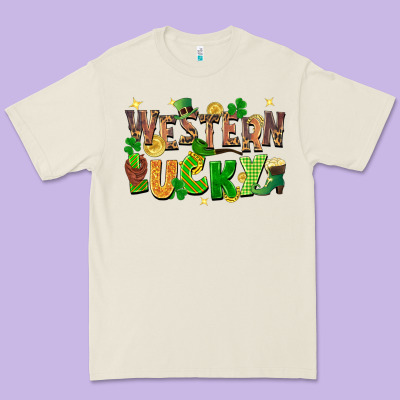 Western Lucky St. Patricks Day Premium Tee Designed By Fadigitalartstudio