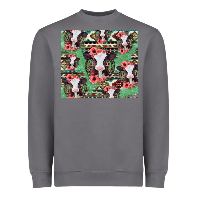 Baby Cow Floral Aztec Tumbler Heavyweight Sweatshirt by Jasminsmagicworld | Teevron