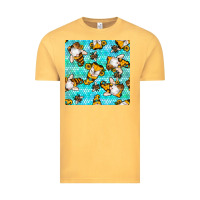 Vintage Mustard honey bee gnomes seamless pattern Vintage Tee - BundleAndBundleShop