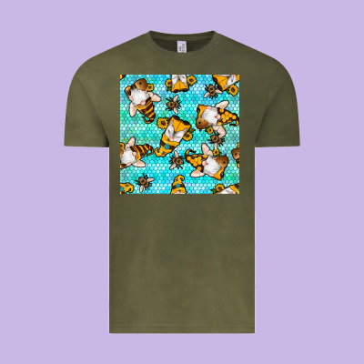 Honey Bee Gnomes Seamless Pattern Vintage Tee Designed By Bundleandbundleshop