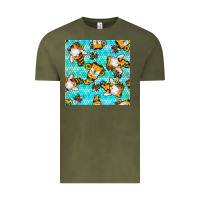Vintage Olive honey bee gnomes seamless pattern Vintage Tee - BundleAndBundleShop