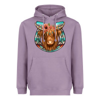 Lavender highland cow serape floral headband horseshoe Heavyweight Hoodie - Jasminsmagicworld