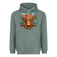 Sage highland cow serape floral headband horseshoe Heavyweight Hoodie - Jasminsmagicworld